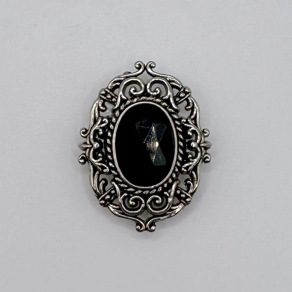 VINTAGE Black Rhinestone Baroque Button Cover - Picture 7 of 15